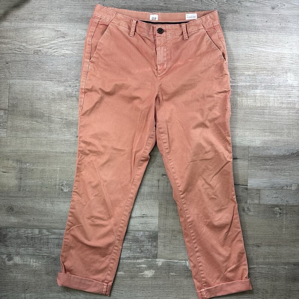 Gap Girlfriend Chino Peach Regular Straight Leg Capris Women's Size 6